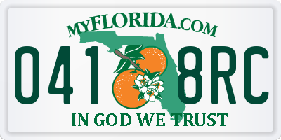 FL license plate 0418RC