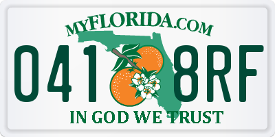 FL license plate 0418RF