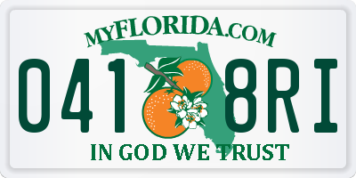 FL license plate 0418RI