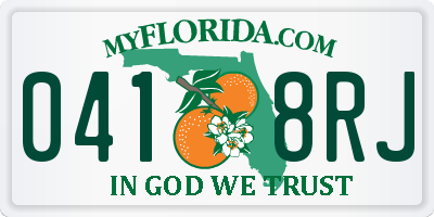 FL license plate 0418RJ