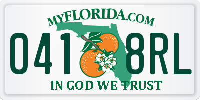 FL license plate 0418RL