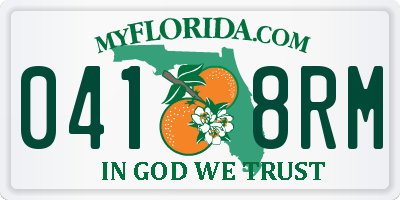 FL license plate 0418RM