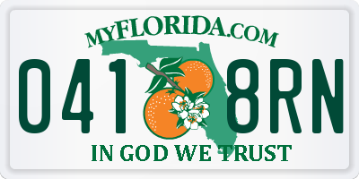 FL license plate 0418RN