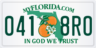 FL license plate 0418RO