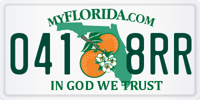 FL license plate 0418RR
