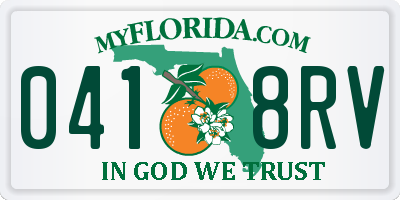 FL license plate 0418RV