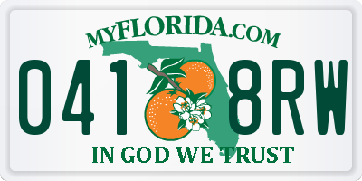 FL license plate 0418RW