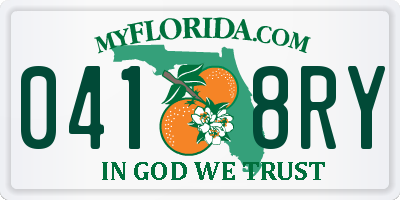 FL license plate 0418RY
