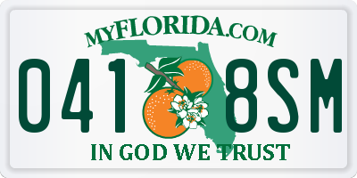 FL license plate 0418SM
