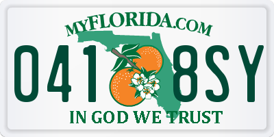 FL license plate 0418SY