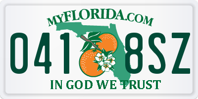 FL license plate 0418SZ