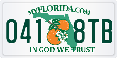 FL license plate 0418TB