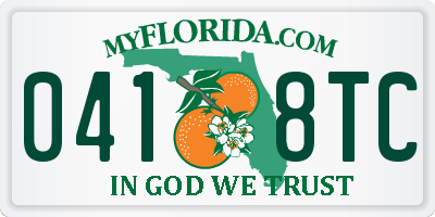FL license plate 0418TC