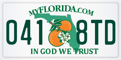 FL license plate 0418TD