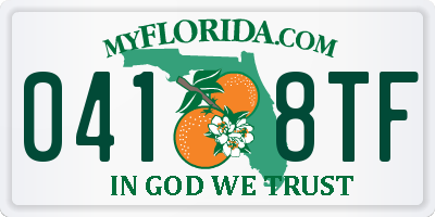 FL license plate 0418TF