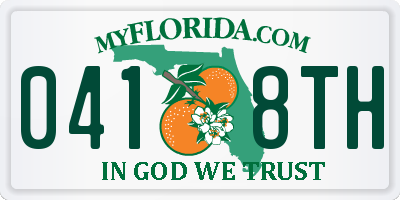 FL license plate 0418TH