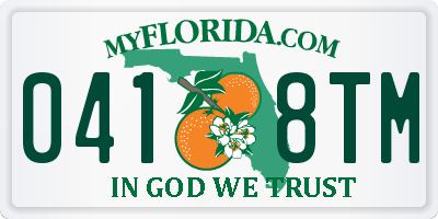 FL license plate 0418TM