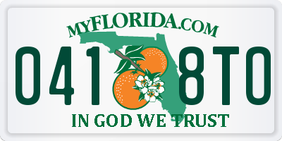 FL license plate 0418TO