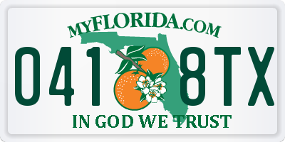 FL license plate 0418TX