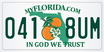 FL license plate 0418UM