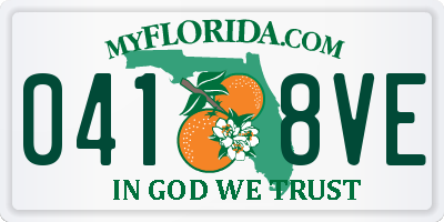 FL license plate 0418VE