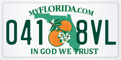 FL license plate 0418VL