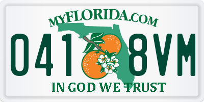 FL license plate 0418VM