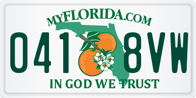 FL license plate 0418VW