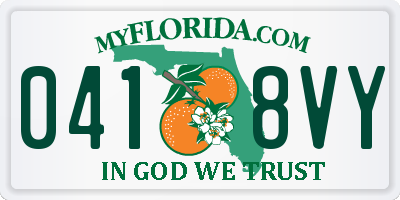 FL license plate 0418VY