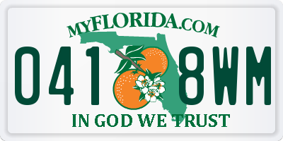FL license plate 0418WM