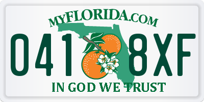 FL license plate 0418XF