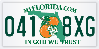 FL license plate 0418XG