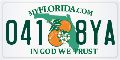 FL license plate 0418YA