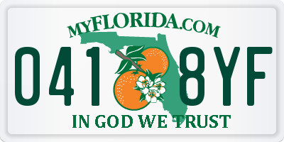 FL license plate 0418YF