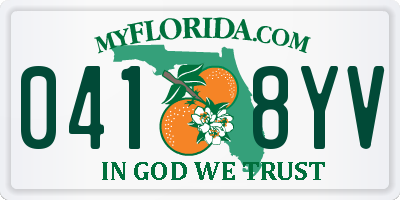 FL license plate 0418YV