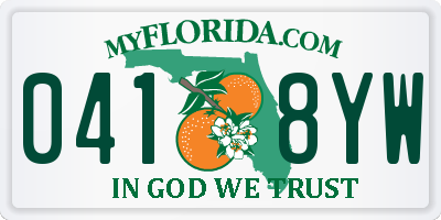 FL license plate 0418YW