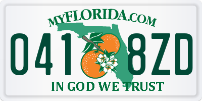 FL license plate 0418ZD