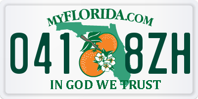 FL license plate 0418ZH