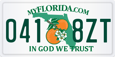 FL license plate 0418ZT