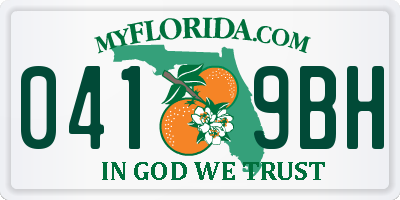 FL license plate 0419BH