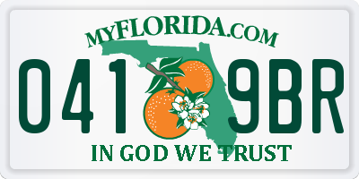 FL license plate 0419BR