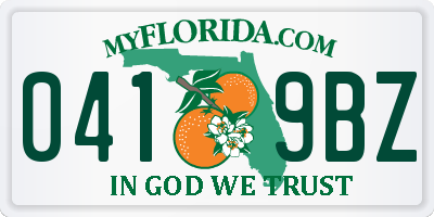 FL license plate 0419BZ