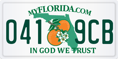 FL license plate 0419CB