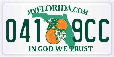 FL license plate 0419CC