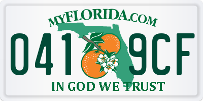 FL license plate 0419CF