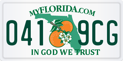 FL license plate 0419CG