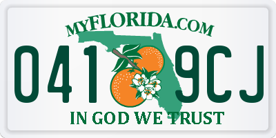FL license plate 0419CJ
