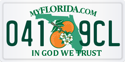 FL license plate 0419CL