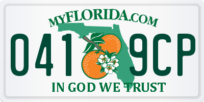 FL license plate 0419CP