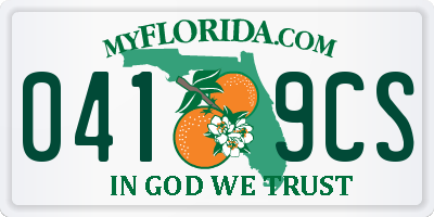 FL license plate 0419CS